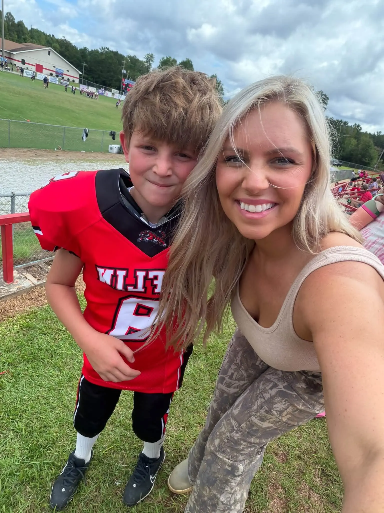 Heflin Tigers player with family at the field