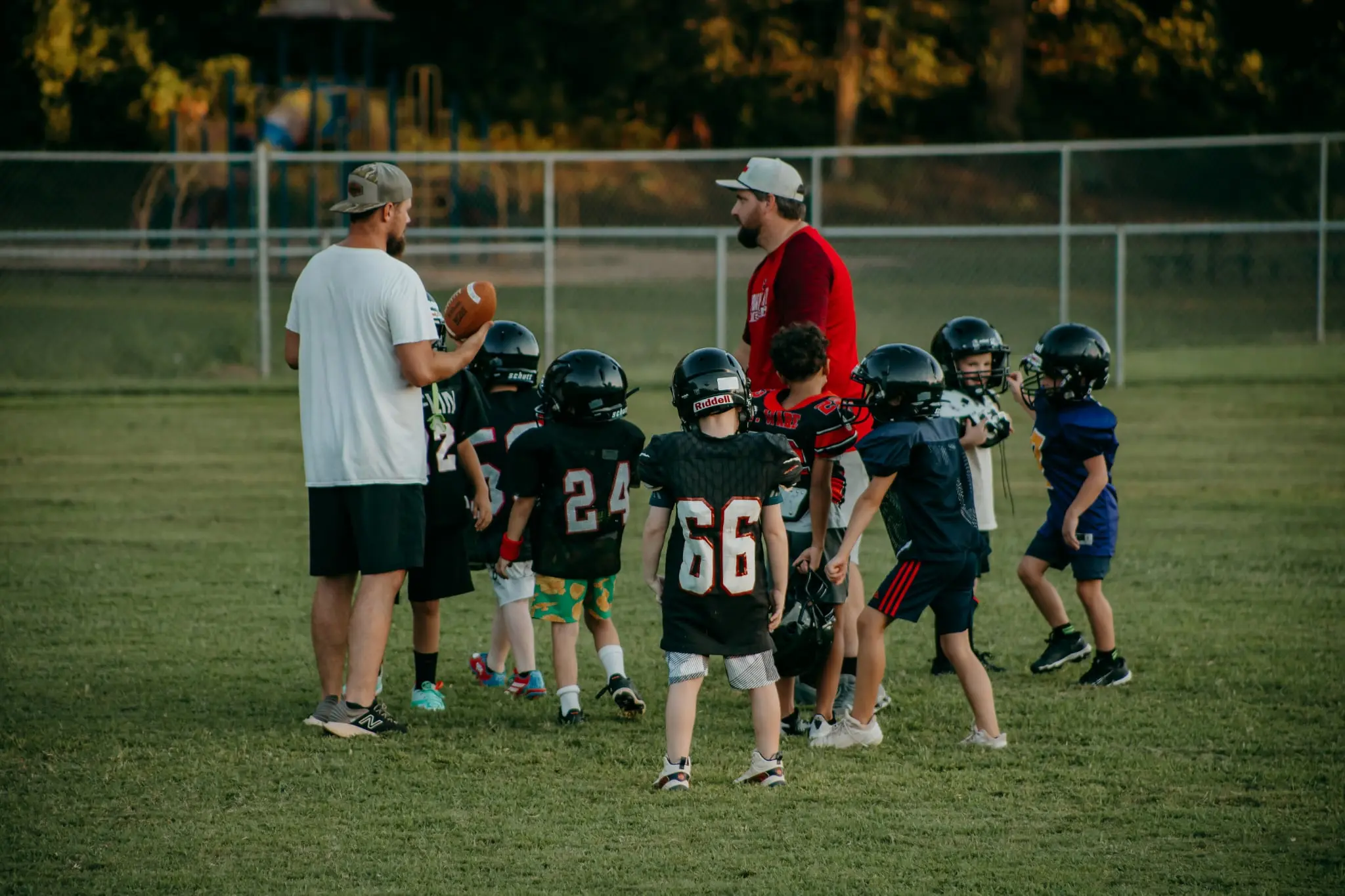 Heflin Tigers coaches working with youth players