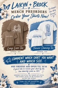The selected Long Live Tee and Forever Dancing Tee